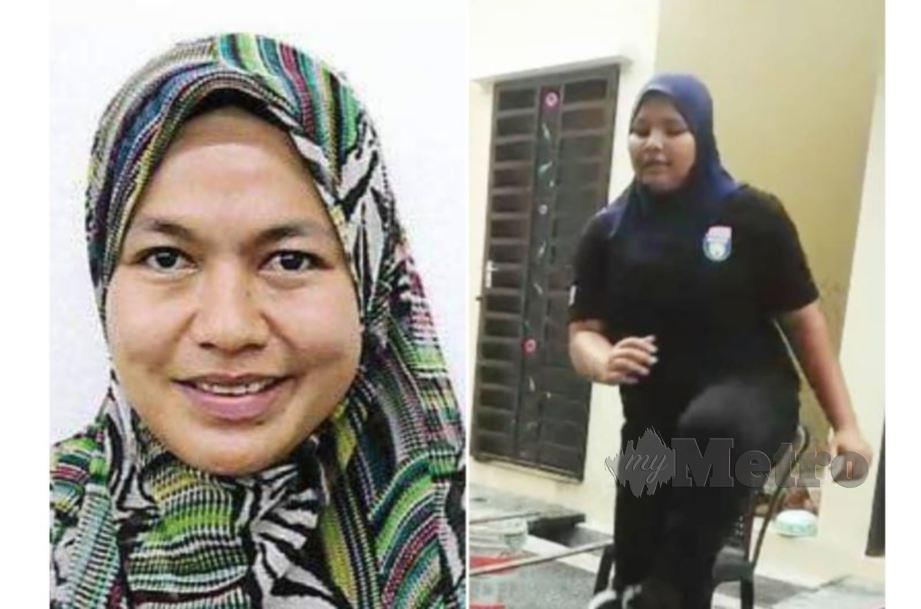 Siti Shahida (kiri), sementara Nurul Aqma mengadakan latihan di rumah sepanjang PKP. FOTO Ihsan Siti Shahida
