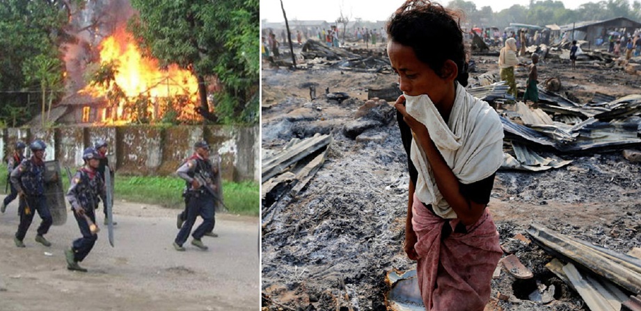 Laporan hak asasi manusia PBB menyatakan pasukan keselamatan Myanmar melakukan banyak jenayah kemanusiaan serta membakar kampung. - Foto Fail