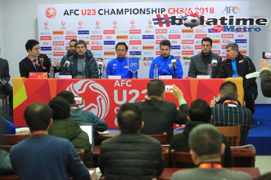 SIDANG media menjelang perlawanan pembukaan Kejohanan AFC B-23 di Changshu, China.