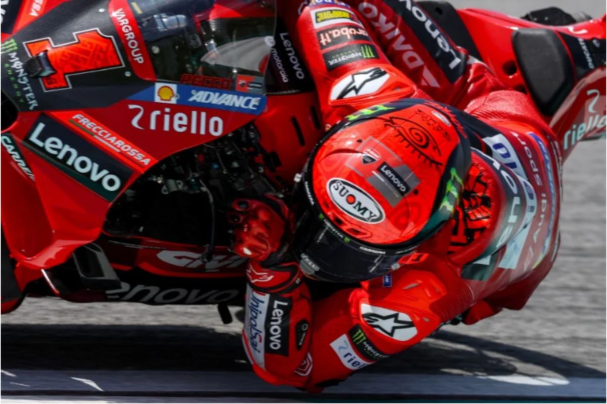 PELUMBA Ducati Lenovo Team, Francesco Bagnaia pada sesi latihan bebas MotoGP sempena GP Malaysia 2023 di Litar Antarabangsa Sepang. FOTO Osman Adnan & Asyraf Hamzah