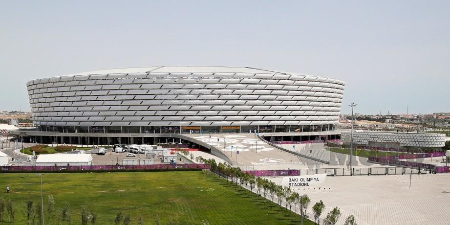STADIUM Olimpik di Baku yang menjadi hos final Liga Europa antara Chelsea dan Arsenal pada 29 Mei ini. — FOTO EPA