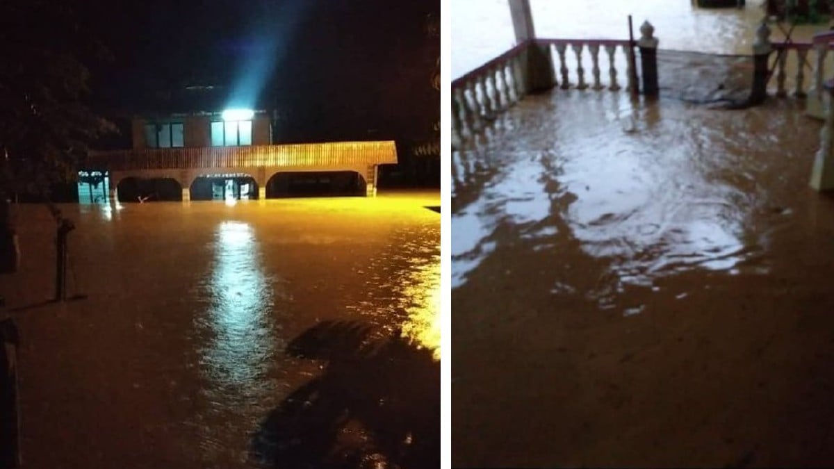 Keadaan banjir di Mukim Siong, Baling berikutan hujan sejak petang hari ini. Foto Ihsan Pembaca