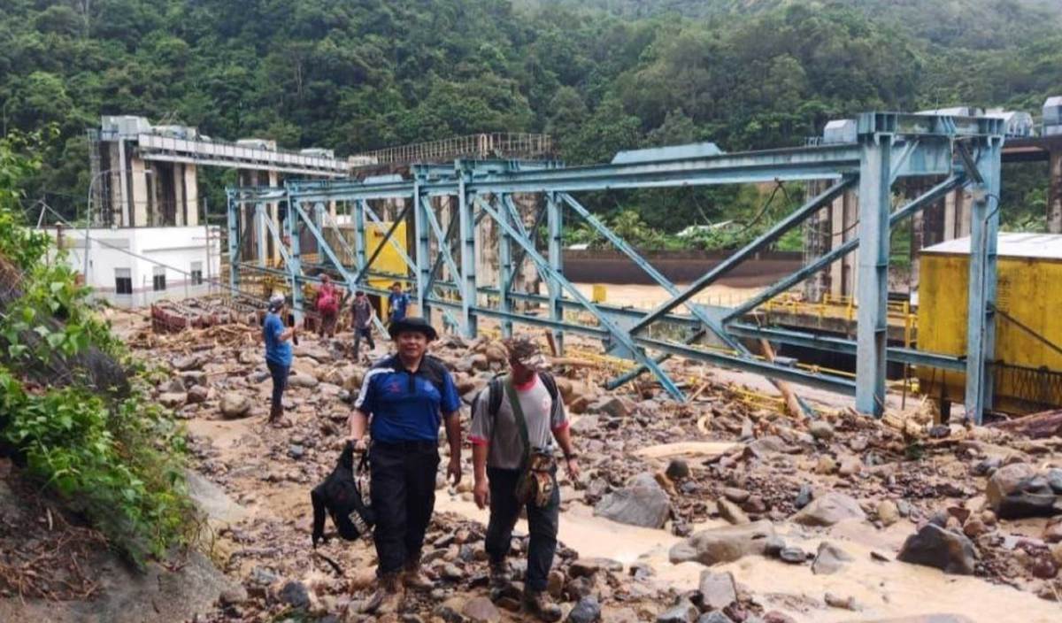 KEADAAN Stesen Janakuasa Hidro Tenom Pangi selepas dilanda bencana tanah runtuh dan banjir lumpur pada 31 Oktober 2022. FOTO Ihsan SESB