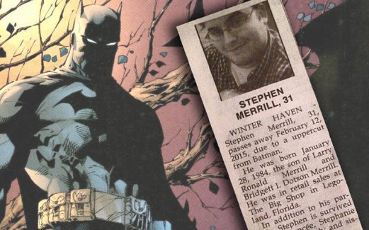 GAMBAR Batman dan salinan belasungkawa untuk Merrill.