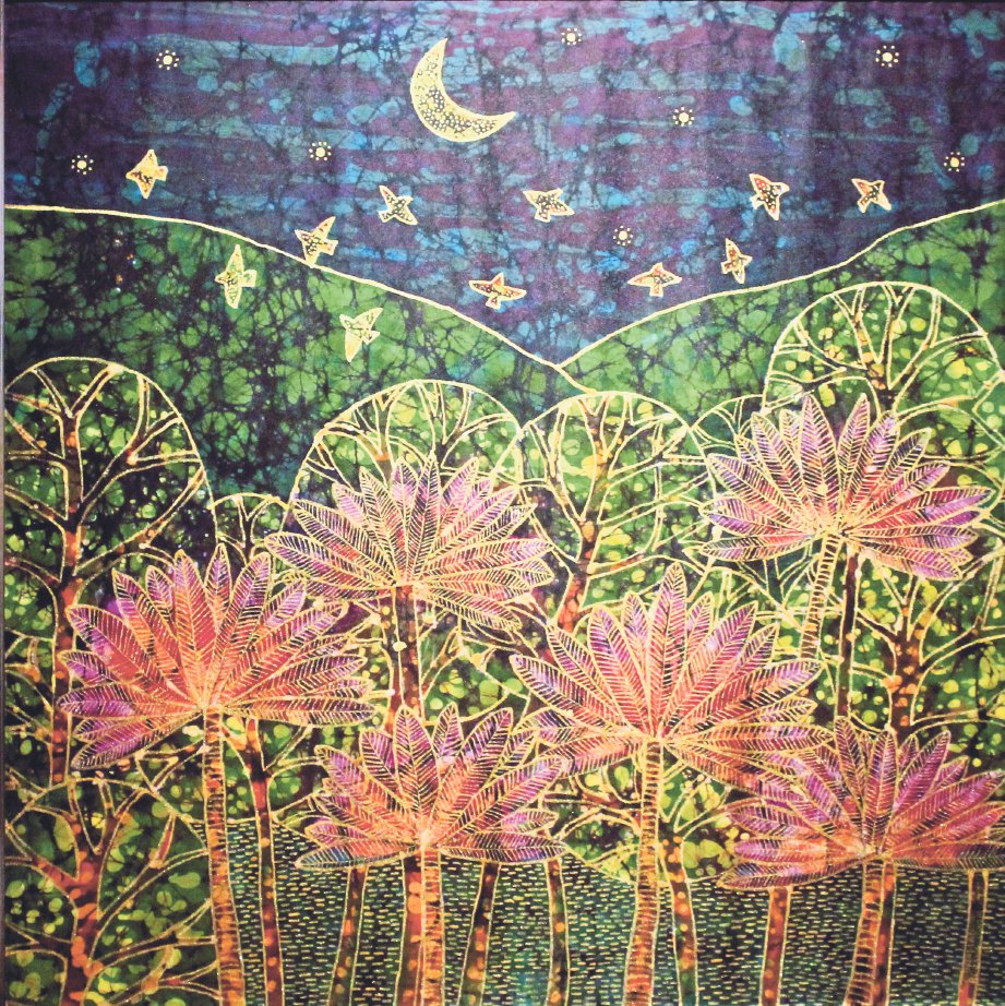 SENI batik turut diketengahkan dalam lukisan bertajuk Moon Light.
