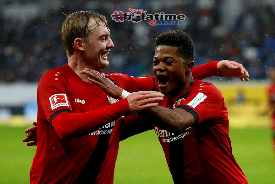 BAILEY membantu Bayer melakar kemenangan 4-1 mengatasi  Hoffenheim. Foto AFP 