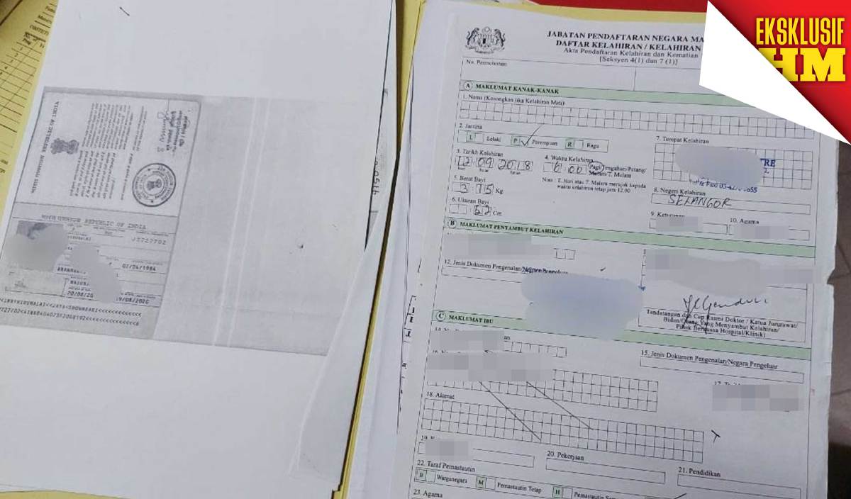 ANTARA dokumen kelahiran bayi kebanyakannya membabitkan warga India, Myanmar dan Bangladesh dikesan pegawai SPRM.