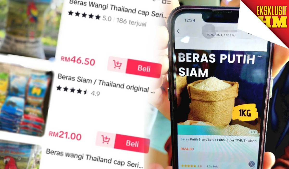ANTARA iklan penjualan beras Siam tanpa jenama di laman e-dagang yang menimbulkan tanda tanya pengguna.