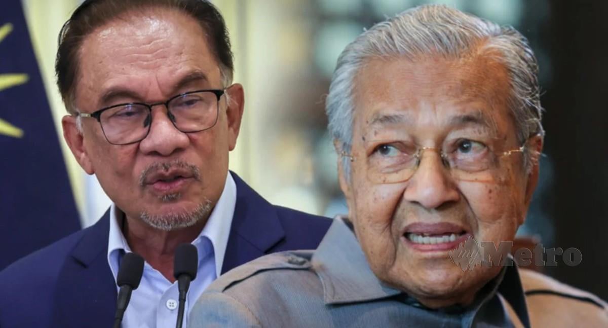 Dr Mahathir (kanan) dan Anwar.