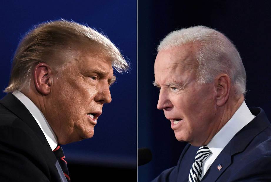 TRUMP (kiri) dan Biden. FOTO AFP
