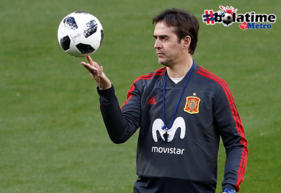  LOPEETEGUI mahu pemain Sepanyol biasakan diri mengunakan bola baru. FOTO/AFP
