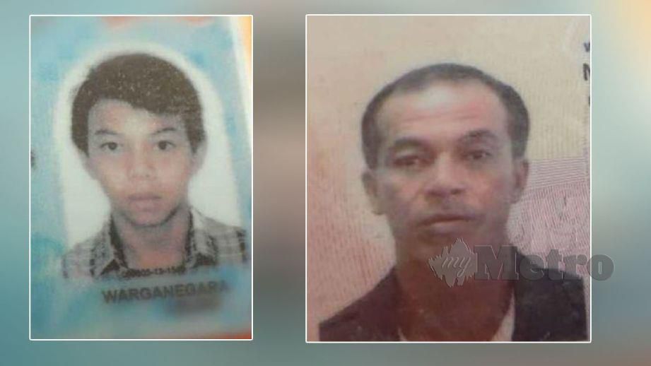FRANKY Setiawan (kiri) dan Eduin dilaporkan hilang dalam kejadian perahu karam. FOTO ihsan bomba 