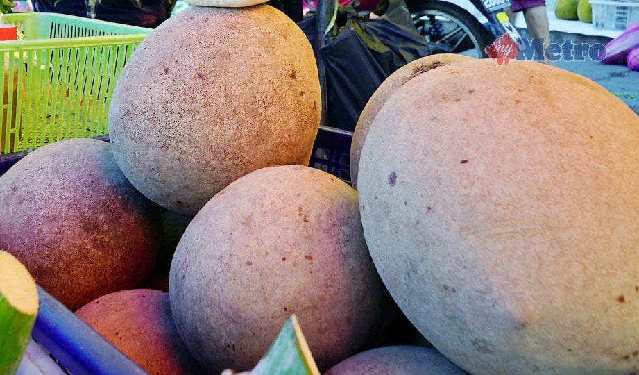 ANTARA buah  bambangan  yang dijual di tamu pekan Tamparuli. FOTO Lano Lan