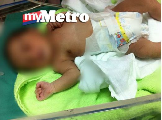 Bayi yang ditemui 3 pagi tadi. FOTO ihsan pembaca