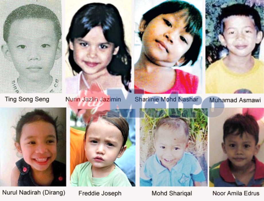 Antara kanak-kanak hilang sejak 1996, termasuk yang belum ditemui atau ditemui mati. - Foto Fail