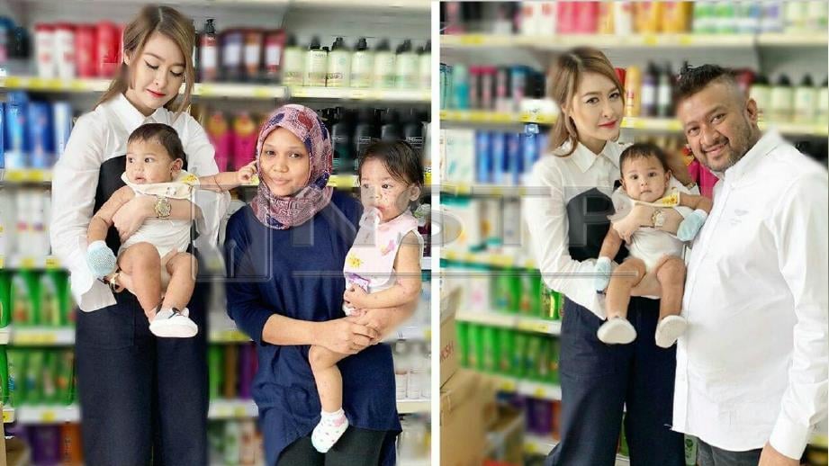 EINA Azman dan suami membawa Nurul serta dua anaknya yang mengalami penyakit kulit berjumpa pakar di Subang Jaya, hari ini. FOTO instagram Eina Azman. 