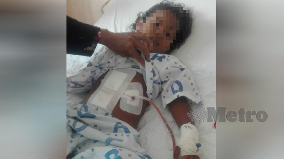 NUR Adawiyah kini lebih banyak mendiamkan diri dan enggan berbual ketika dirawat di Hospital Sultan Abdul Halim, Sungai Petani. FOTO ihsan keluarga. 