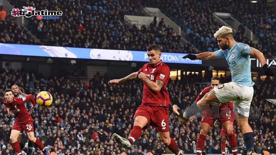 City dan Liverpool dipisahkan satu mata dalam saingan sengit sehingga ke penghujung EPL. FOTO AFP 