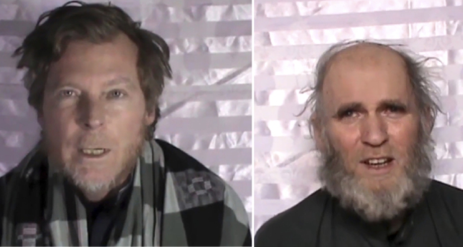 Rakyat Australia, Timothy Weekes (kiri) dan rakyat Amerika, Kevin King yang diculik Taliban. - Foto Agensi