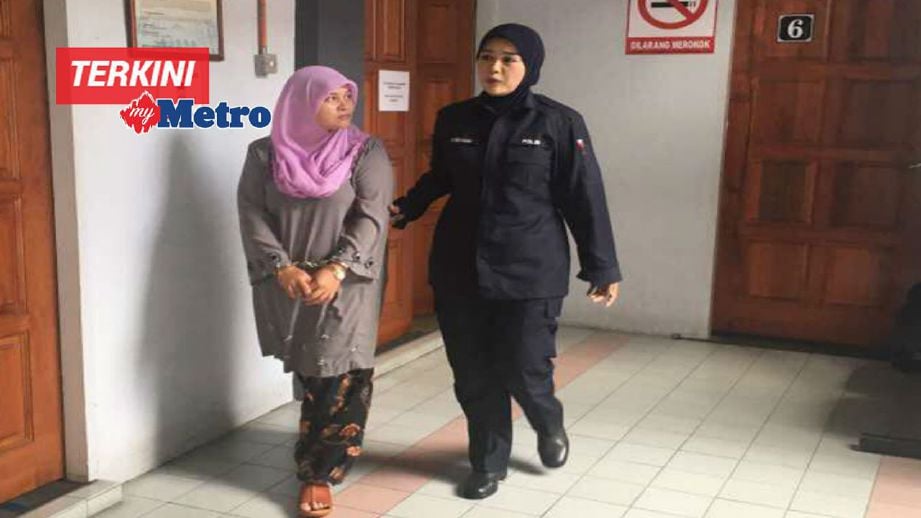 Zarina didenda RM1,000 selepas mencakar muka adik perempuannya hingga cedera dalam satu perbalahan mulut, dua minggu lalu. FOTO Siti Nor Hidayatidayu Razali