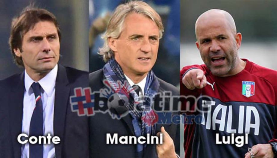ANTONIO Conte, Roberto Mancini dan Luigi Di Biagio calon ketua jurulatih Itali.