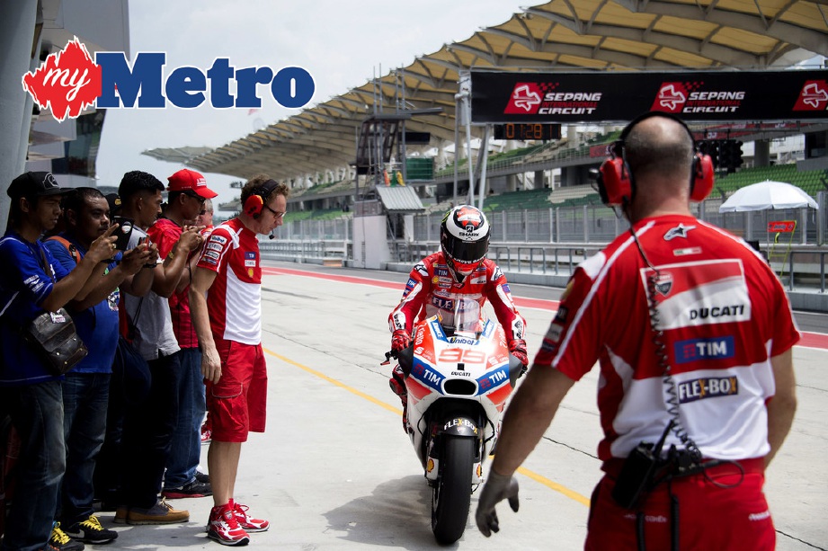 JORGE Lorenzo ketika aksi MotoGP di Litar Sepang. -Foto Agensi 