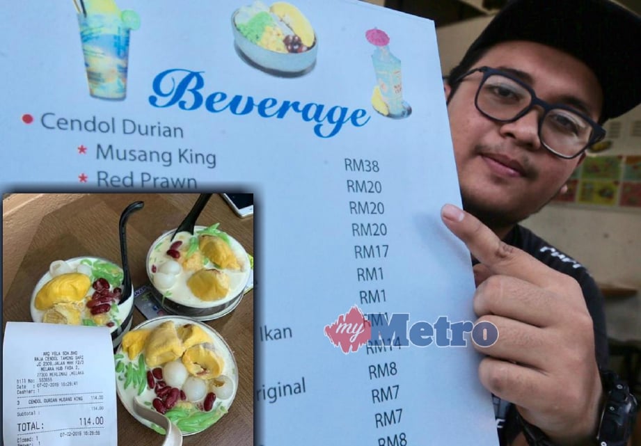 HARGA ditentukan berdasarkan jenis durian yang disediakan iaitu Musang King, Udang Merah, D24 dan D101. FOTO Rasul Azli Samad