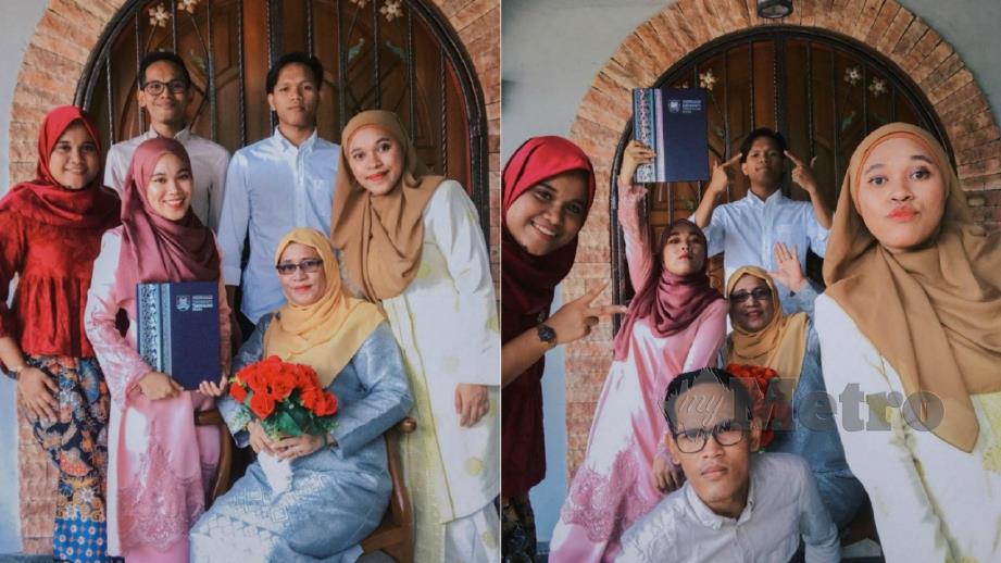 GAMBAR kenangan Sharifah Syahirah bersama keluarga. FOTO Ihsan Sharifah Syahirah Syed Mustafar