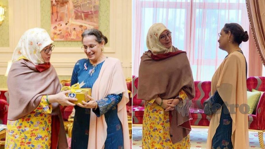 TUNKU Azizah berkenan menerima menghadap Lakhdhir di Istana Negara di Kuala Lumpur. FOTO Instagram Istana Negara