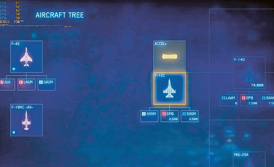 ACE Combat terbaru ini menggunakan konsep ‘kunci pokok’ (unlocked tree). 