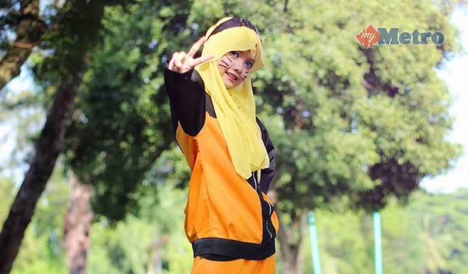 AMALINA, menggayakan watak Naruto. FOTO Zaheerul Fikri, Aliff Baharuddin, Sharingan Ismadi, Hidayah Nodoka 