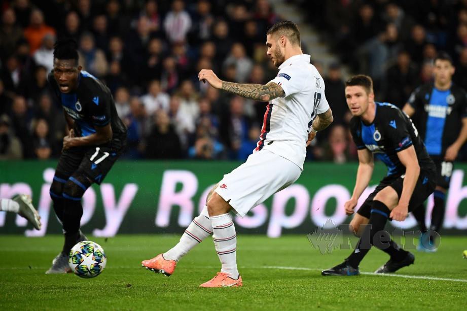 ICARDI meledak gol kemenangan PSG di Paris. — FOTO AFP