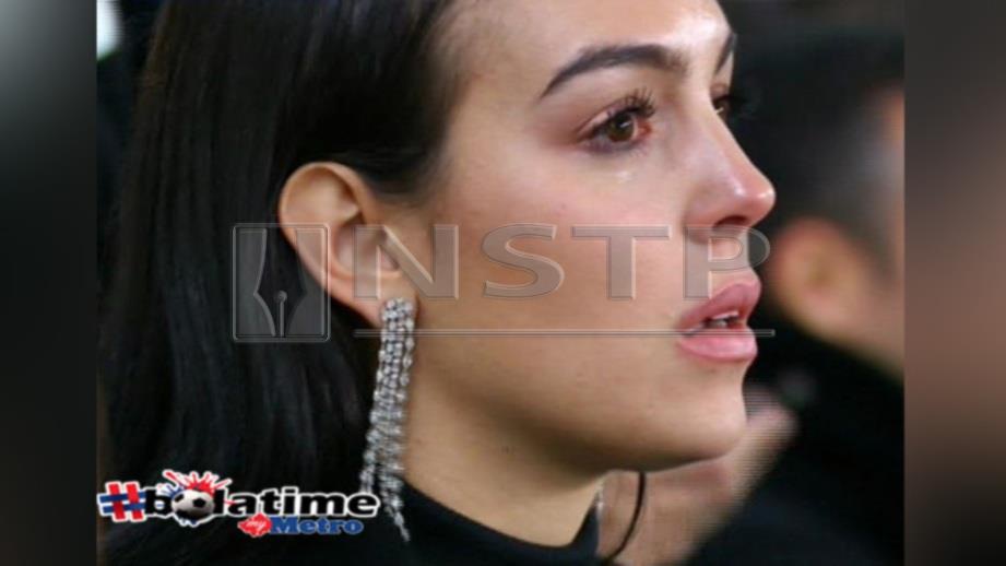 Georgina menangis kerana bangga dengan pencapaian Ronaldo. FOTO BT Sport