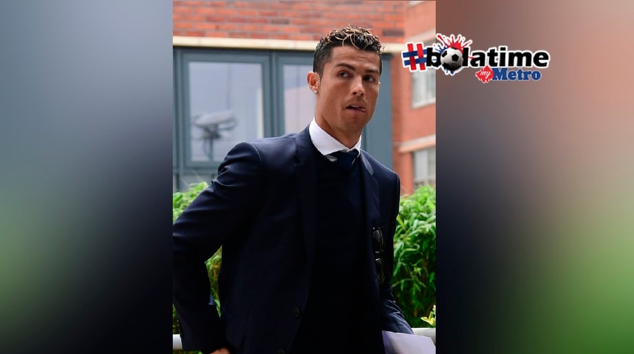 Ronaldo hadir ke mahkamah untuk selesai kes elak cukai. FOTO AFP 