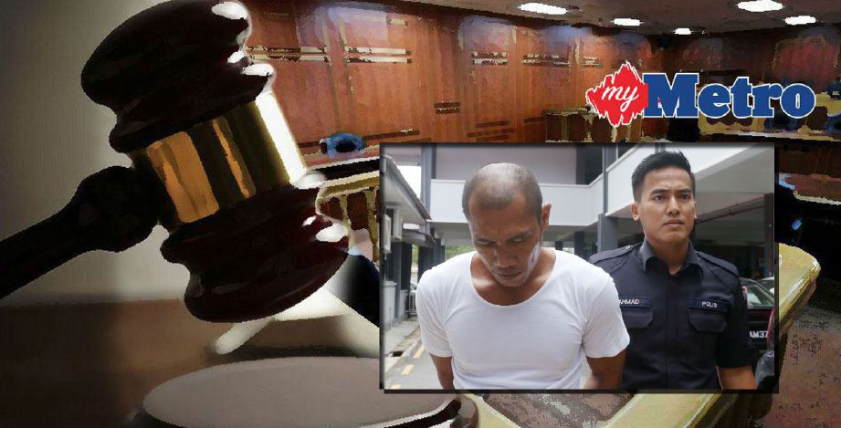 TERTUDUH dipenjara tujuh tahun dan dikenakan 15 sebatan di Mahkamah Sesyen Kota Bharu hari ini selepas mengaku memiliki heroin dan racun. Foto Zaman Huri Isa