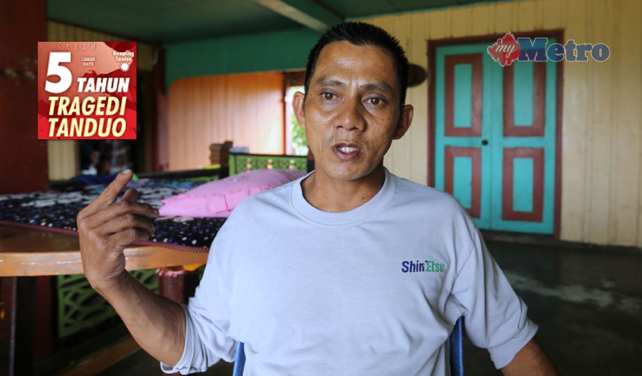 AJMAIN Mahmud menceritakan pengalamannya berhadapan dengan pengganas Sulu. FOTO Khairull Azry Bidin.
