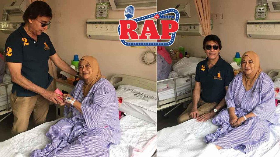 Datuk DJ Dave mengunjungi Wan Maimunah di hospital Alor Gajah. FOTO Ihsan DJ Dave 