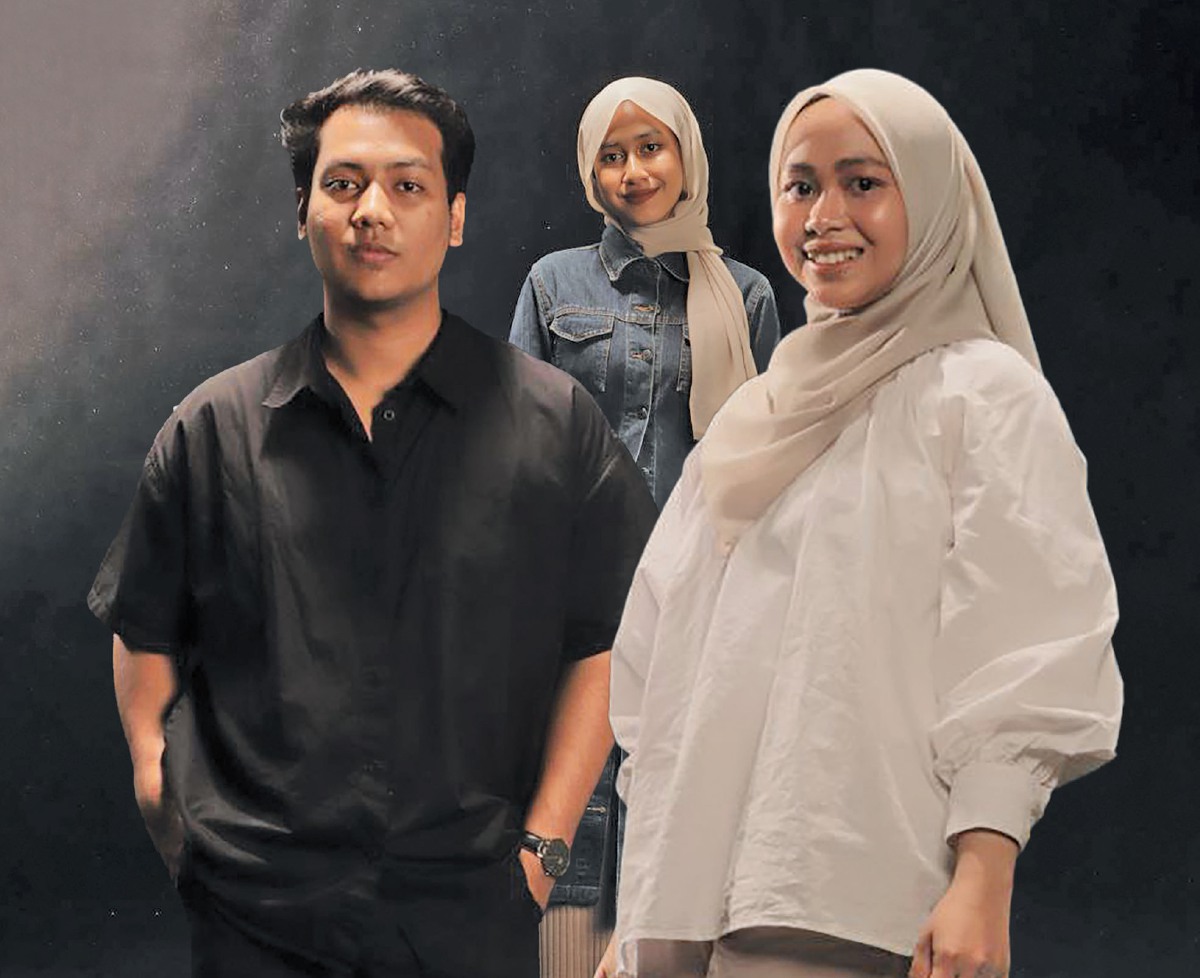 NAIM Muizzuddin (kiri), Nurfatin Nadhirah dan Wan Aimi Amni.