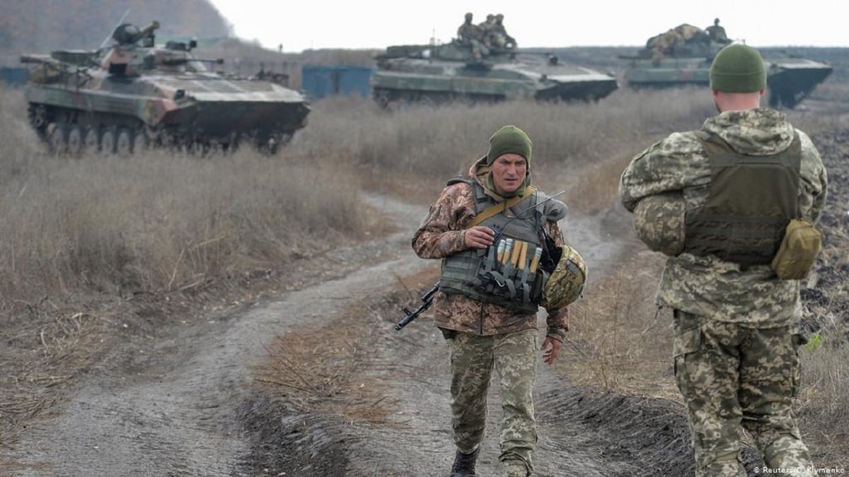Tentera Ukraine di Donbass yang menjadi sedang bergolak. FOTO Agensi