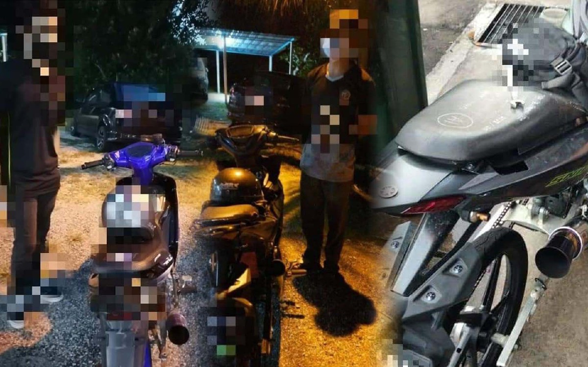 Sebahagian daripada motosikal yang ditahan anggota BSPT, Bentong kerana menbuat pengubahsuaian ekzos. FOTO IHSAN PDRM
