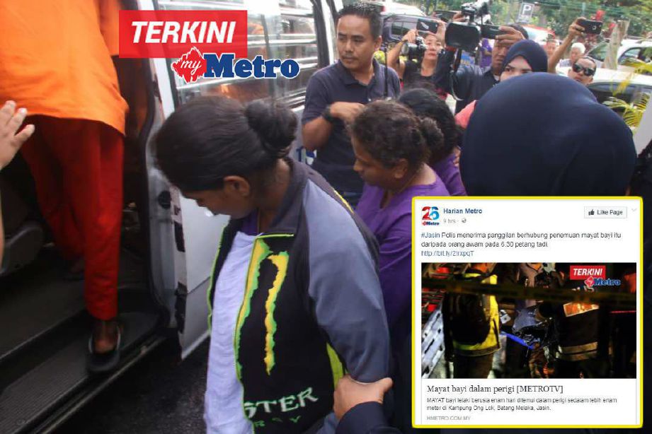 Enam sekeluarga termasuk sepasang suami isteri direman selama tujuh hari di Mahkamah Majistret, Jasin bagi membantu siasatan seorang bayi lelaki yang ditemui mati di dalam perigi di Kampung On Lok, Batang Melaka, Jasin. FOTO Muhammad Zuhairi Zuber