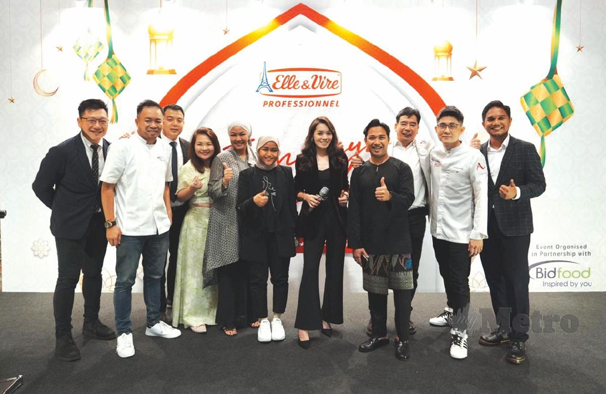 CHEF Jason (dua dari kiri), Nessy (lima dari kiri) dan Chef Chong (dua dari kanan) bergabung dalam menyuntik nafas baharu kepada landskap kulinari dan pastri Malaysia.