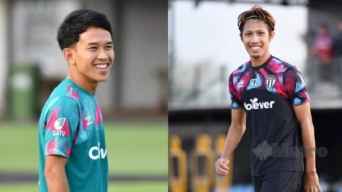 FAIZ (kiri) dan Azarul dipinjamkan ke Kelantan United. FOTO TFC
