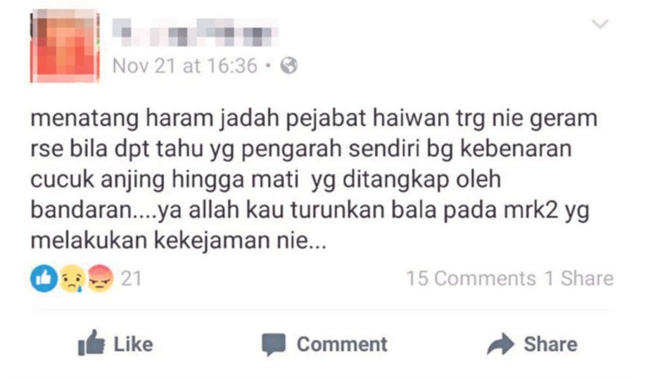  STATUS dimuat naik seorang pemilik akaun FB yang menjadi viral.