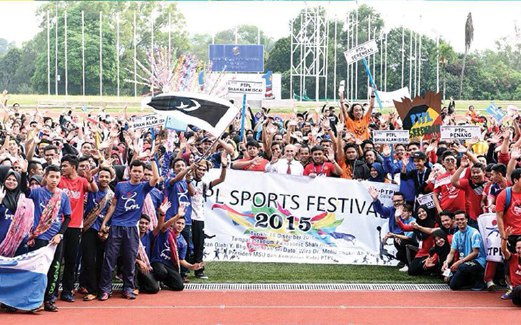 WAJAH riang pelajar PTPL dan MSU yang mengambil bahagian dalam program PTPL Sports Festival 2015.