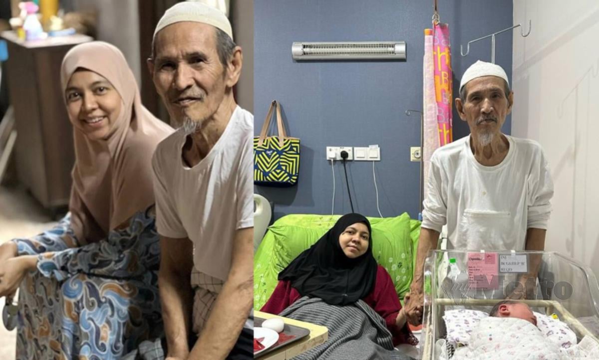 YOB Ahmad menimang cahaya mata pada usia 80 tahun. FOTO Tangkap Layar TikTok