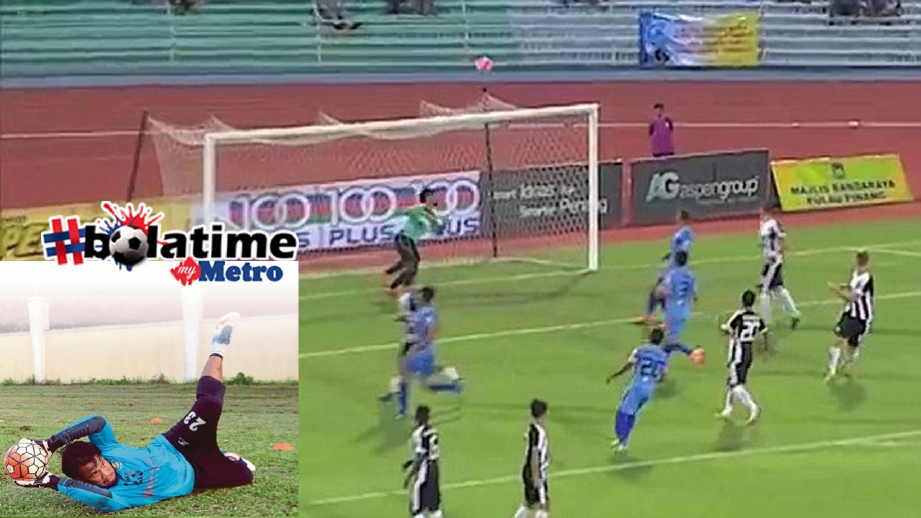 Nasril tidak boleh lupa jaringan Faiz sewaktu menjadi penjaga gol Pahang. FOTO HM 