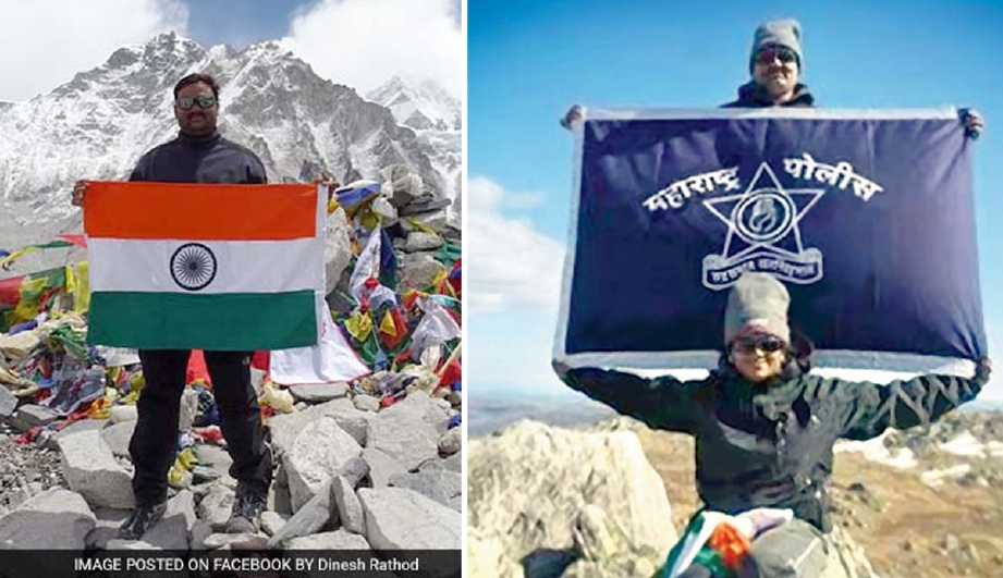 Gambar pasangan anggota polis India ketika mendaki Gunung Everest termasuk gambar yang mereka dakwa di puncak gung itu yang tersebar di internet.