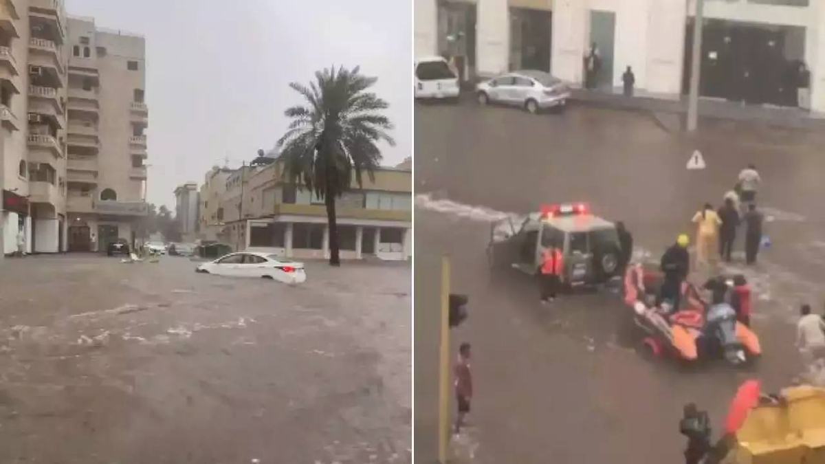 BANDAR Jeddah dilanda banjir kilat menyebabkan dua kematian setakat ini. FOTO Agensi