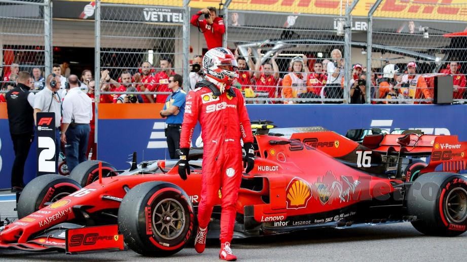 Leclerc akan bermula di petak utama GP Russia. FOTO REUTERS 
